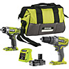 Ryobi ONE+ Combi Drill & Impact Driver Dual Pack (1x 2.0Ah) 18V RYOBIDRILLKIT