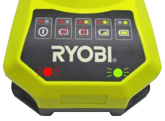 ryobi battery indicator lights 40v